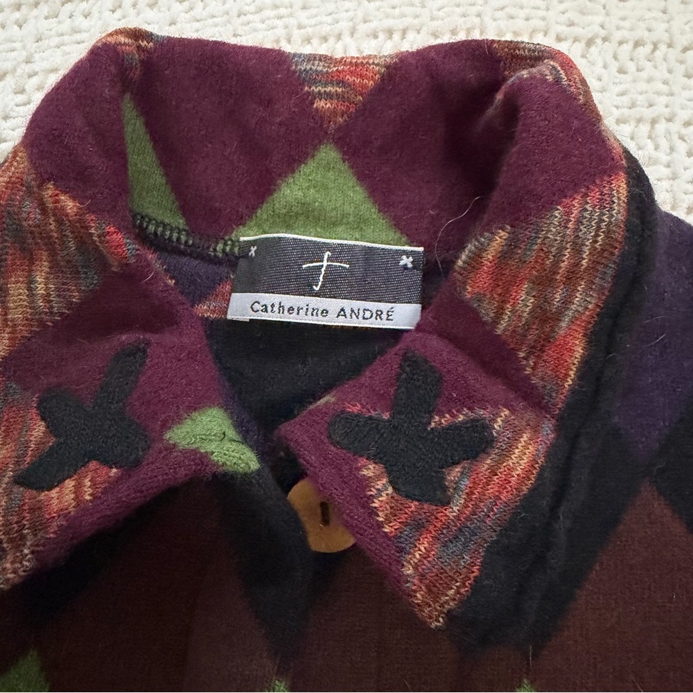 Colorful Argyle Button-Up Jacket - image 3